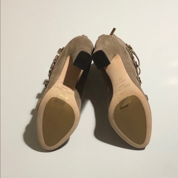 Jimmy Choo Venice 100 Suede Bootie in Light Mocha - Picture 12 of 14